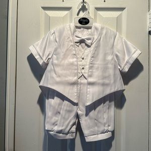 NEW 1 piece w/attached vest/tie w/jacket for christening/wedding-smoke free home